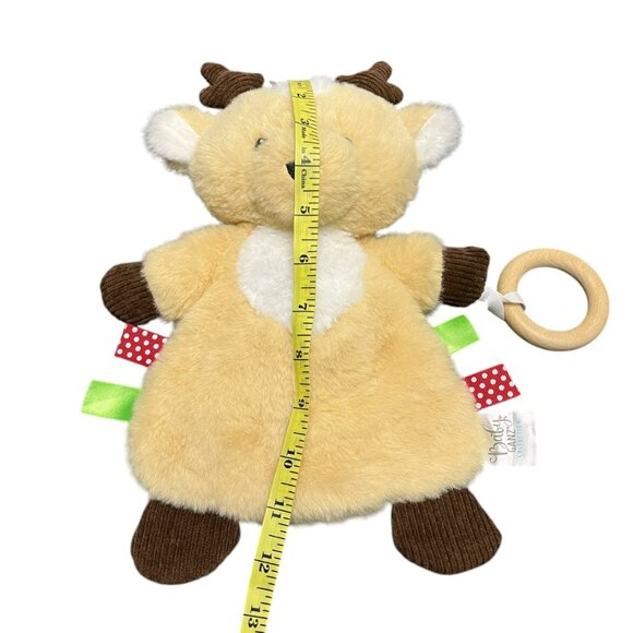 Baby Ganz Downy Reindeer Sensory Toy Baby Crinkle Belly Tags Lovey - Picture 10 of 11